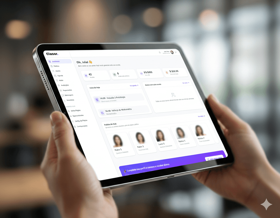 Classr Dashboard - Plataforma para professores particulares